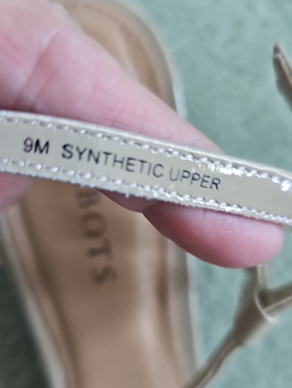 Talbots Beige Patent leather Braided T-Strap Sandals - Picture 6 of 6